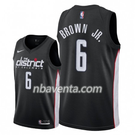 Camiseta Hombre Washington Wizards Troy Brown Jr. 6 2018-19 Nike City Edition Negro Swingman
